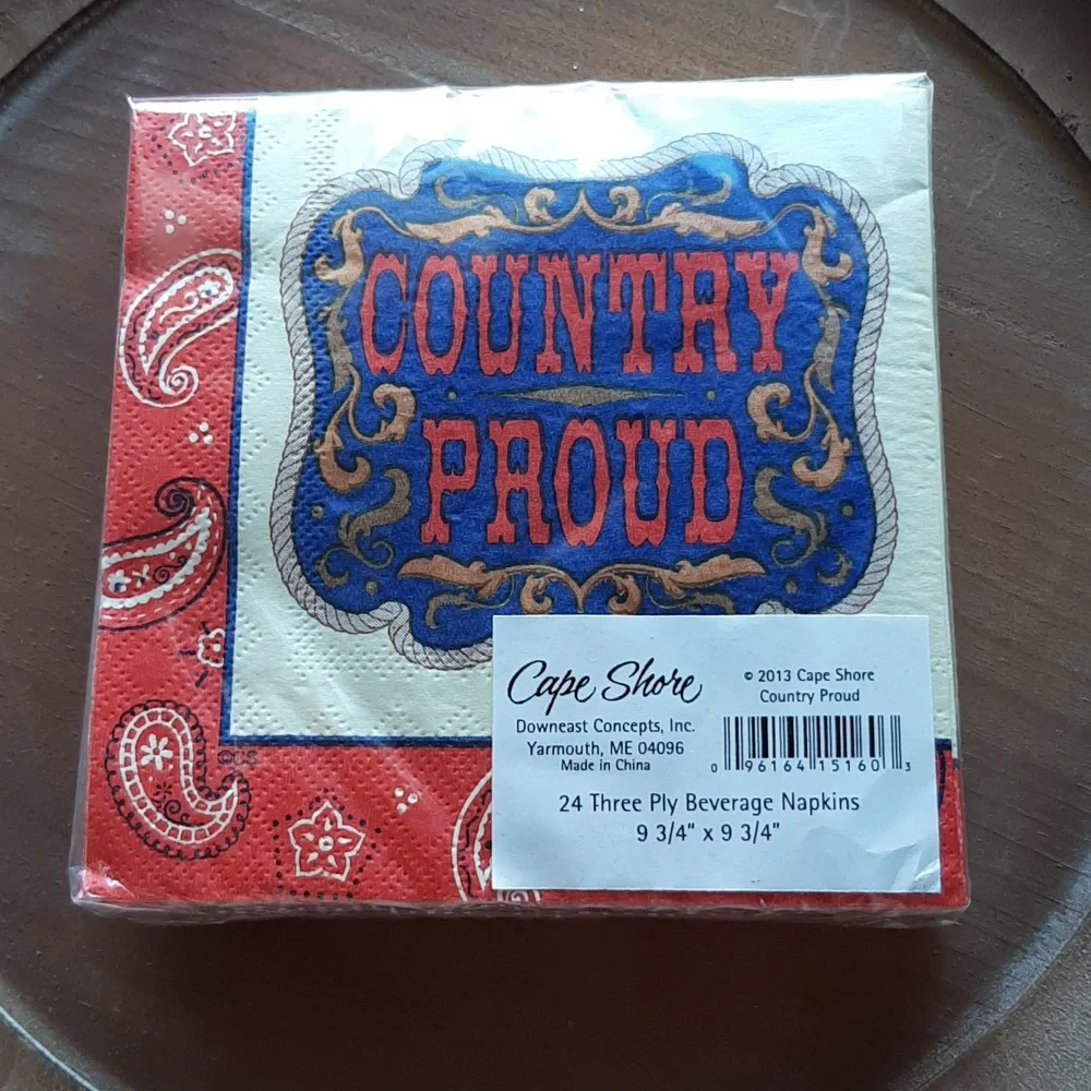 Country Proud Red and Blue Party Napkins Set Of 11- 24 Count